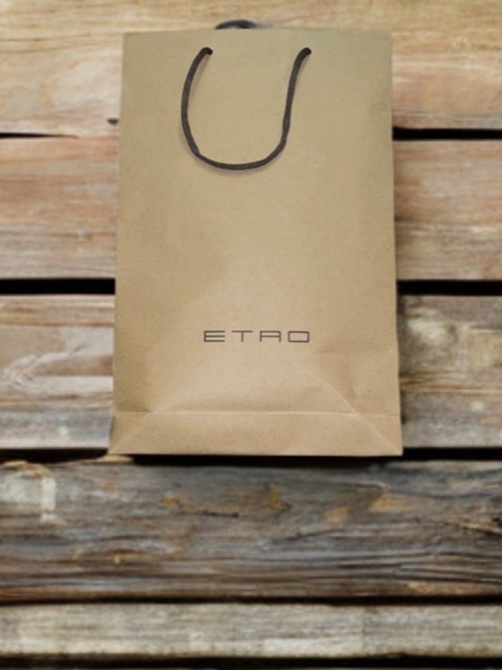 Etro Tan Paper Bag with Brown Handles